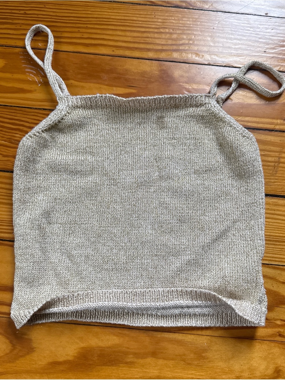 Sleeveless Sparkle Knit Camisole in Cream/Gold
